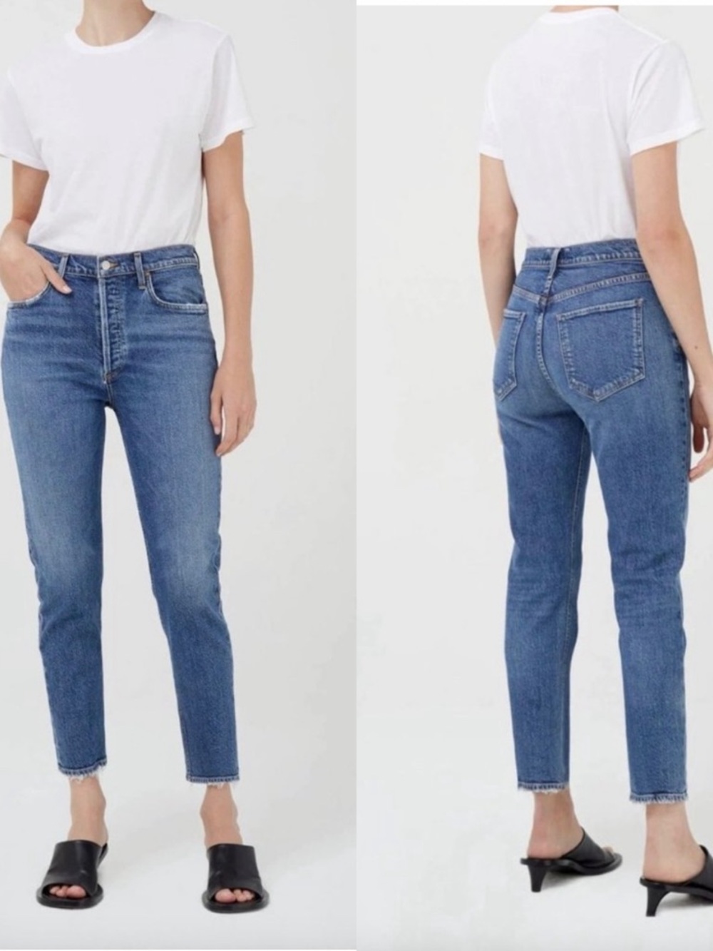 AGOLDE Riley Crop Denim Jeans Blue Size 26